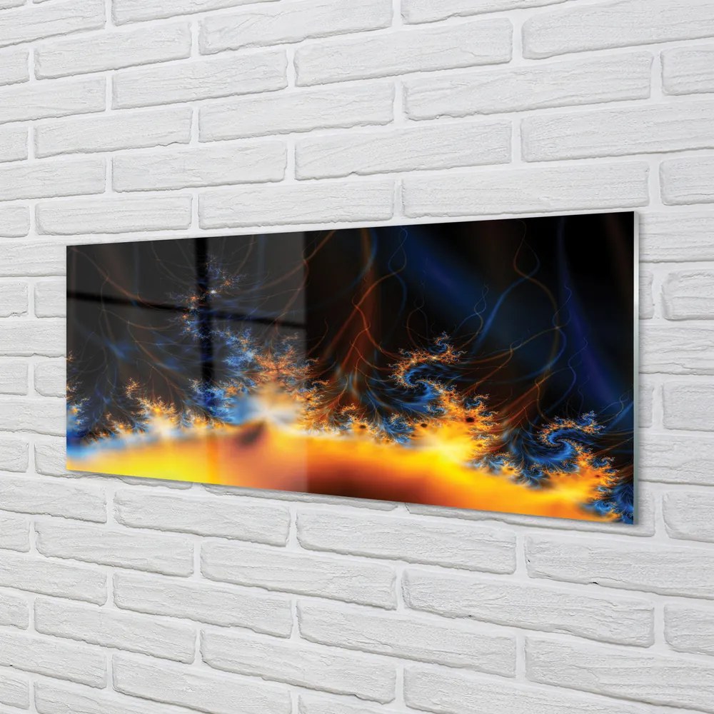 Panel szklany do Kuchni Kontrast Błękitu i Żółci