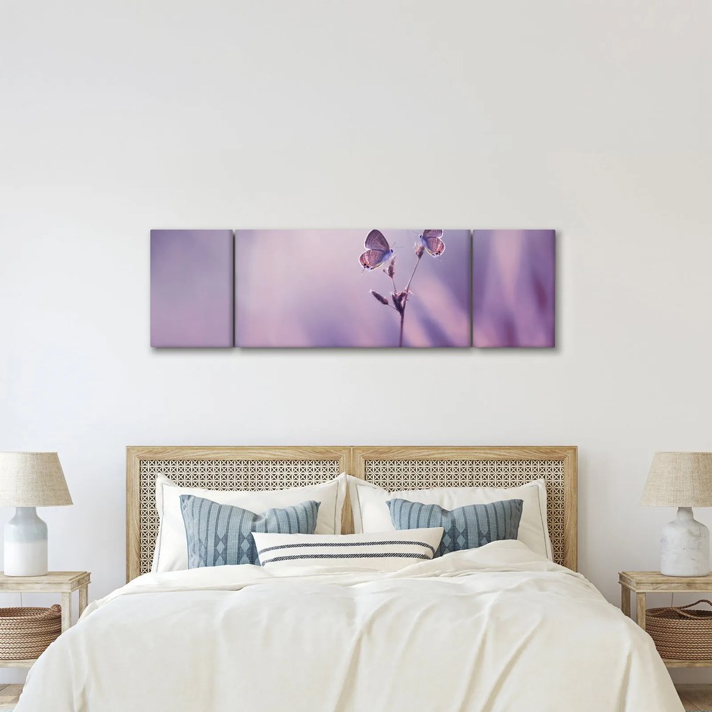 Obraz - Fioletowe motyle (170x50 cm)