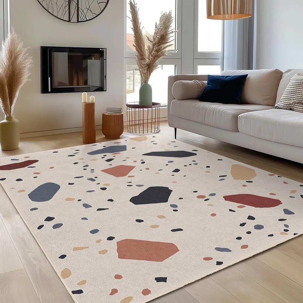 Kremowy chodnik odpowiedni do prania 80x200 cm Cracked Terrazzo – Mila Home