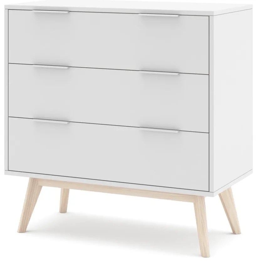 Biała niska komoda 80x83 cm Campus – Marckeric