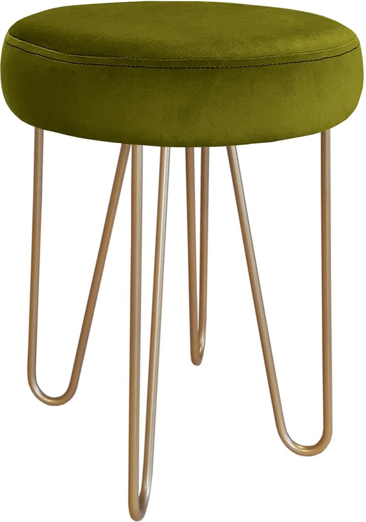 Taboret Venus tkanina Welur stelaż metalowy STOŁEK LOFT : Kolor Stelaża - Złoty, Kolor tkaniny - VELVET - BL75, Typ tkaniny - Velvet
