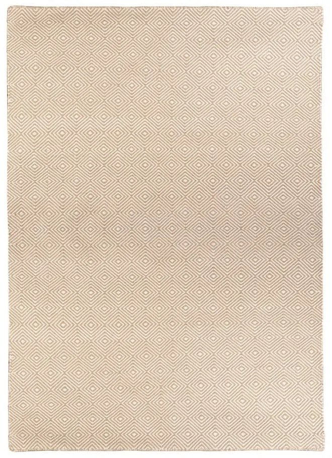 Kremowy dwustronny zewnętrzny dywan z tworzywa z recyklingu Green Decore Solitaire, 90x150 cm