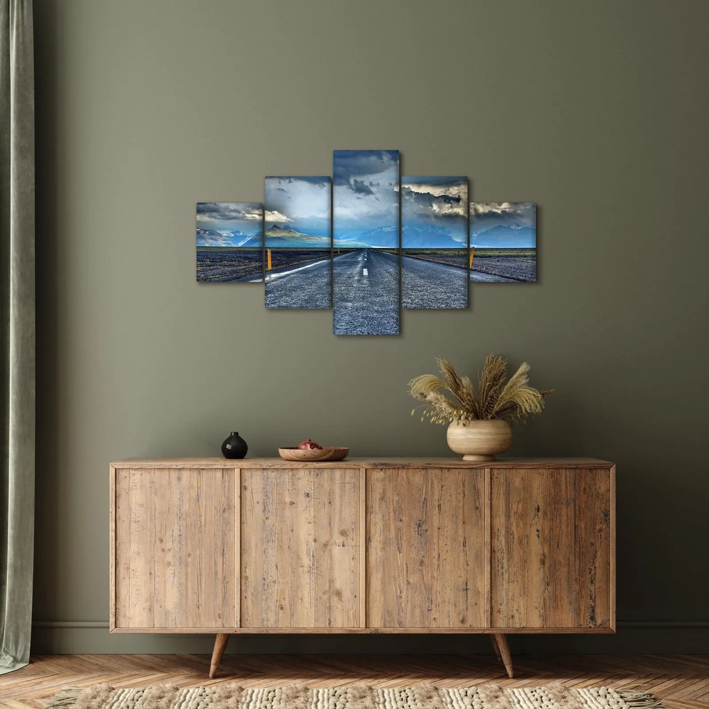 Obraz drogi podczas burzy (125x70 cm)