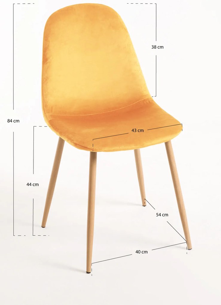 Zestaw 4 aksamitnych krzese Teok