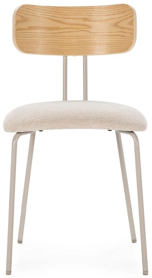 Beżowe/w naturalnym kolorze tapicerowane krzesło Olimpia – MOME