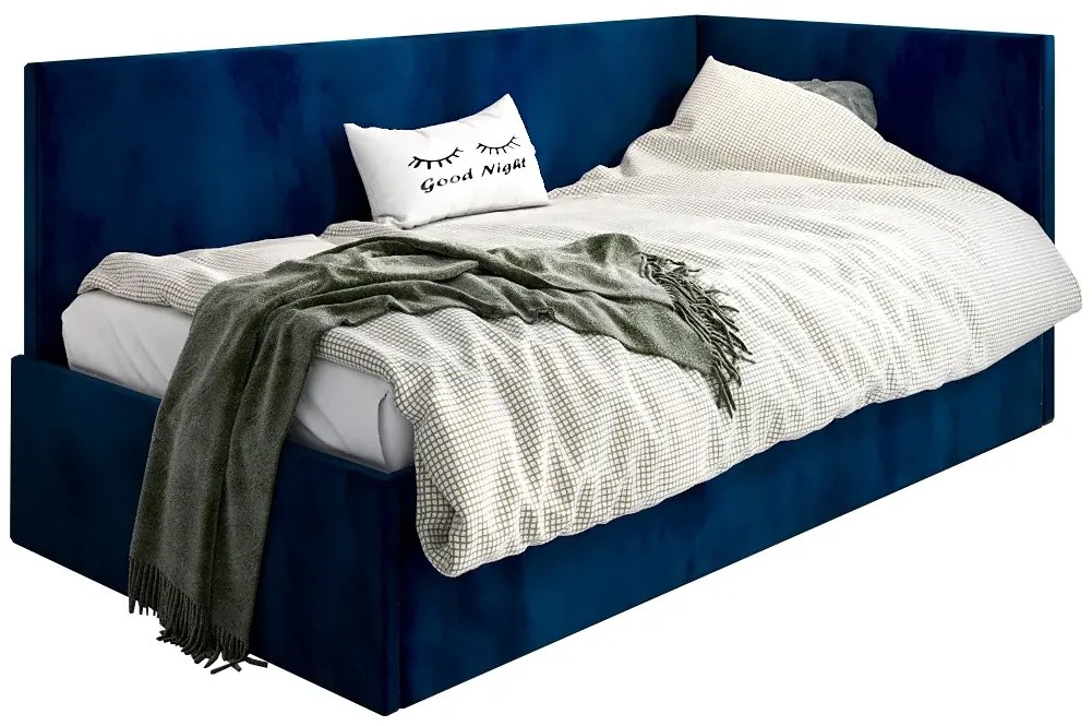 Granatowe łóżko z pojemnikiem K4-R96