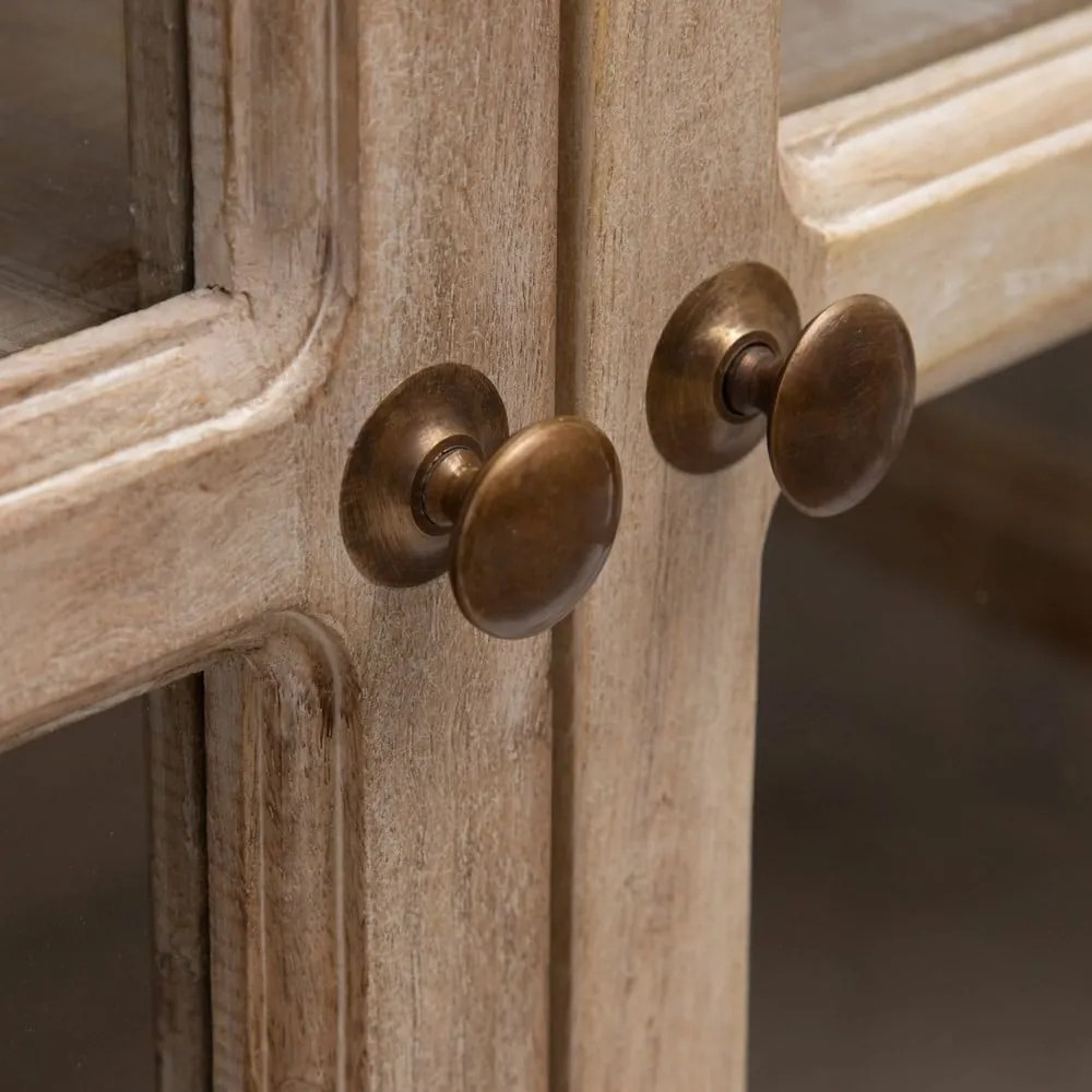 Witryna z litego drewna mango w naturalnym kolorze 160x71 cm – Ixia