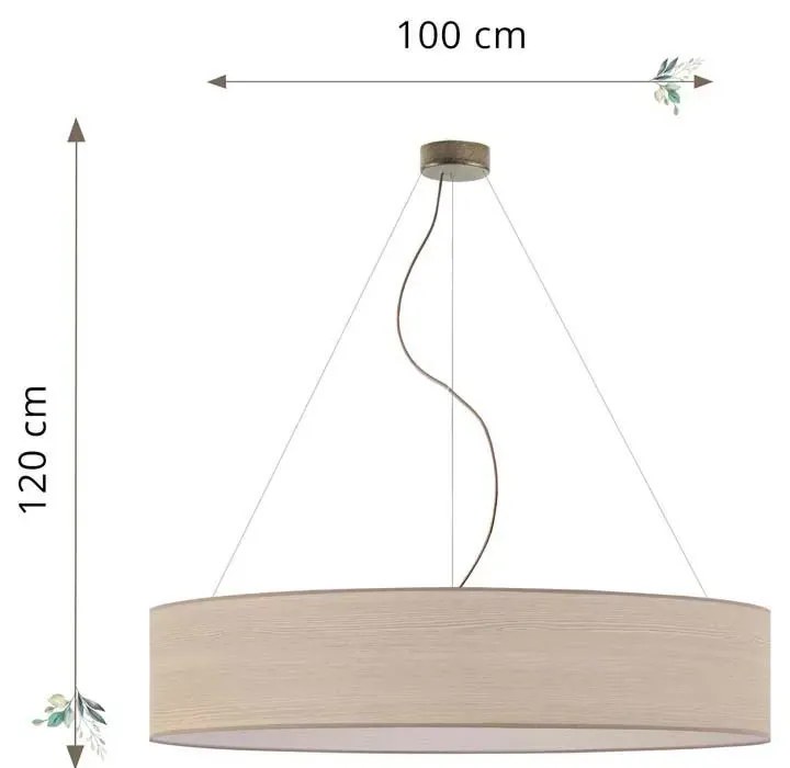 Duża lampa wisząca z okrągłym abażurem 100 cm - R5-W04