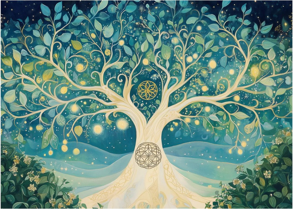 Obraz – Magiczne drzewo ze spiralami (70x50 cm)