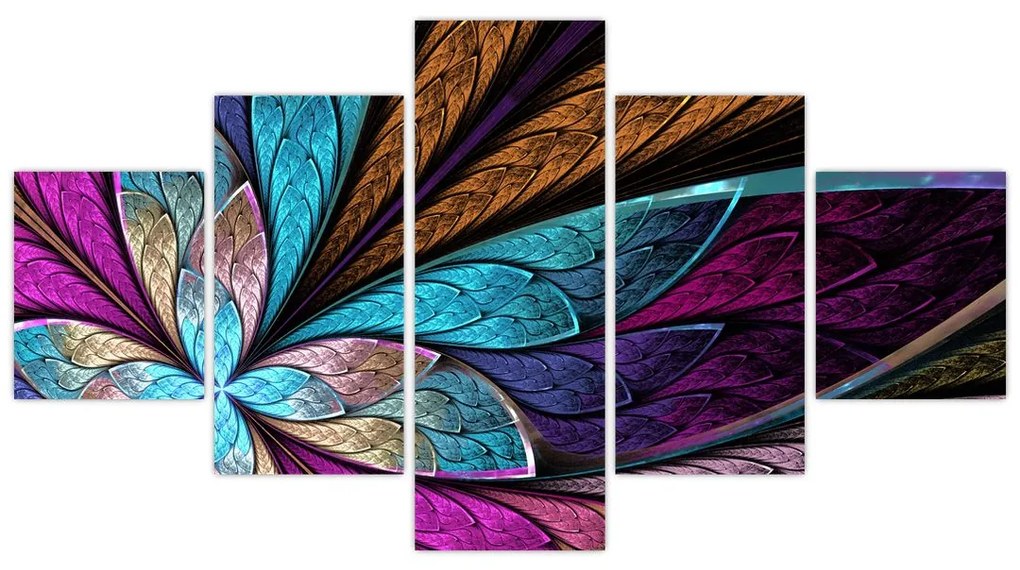 Obraz - Abstrakcja, kwiat (125x70 cm)