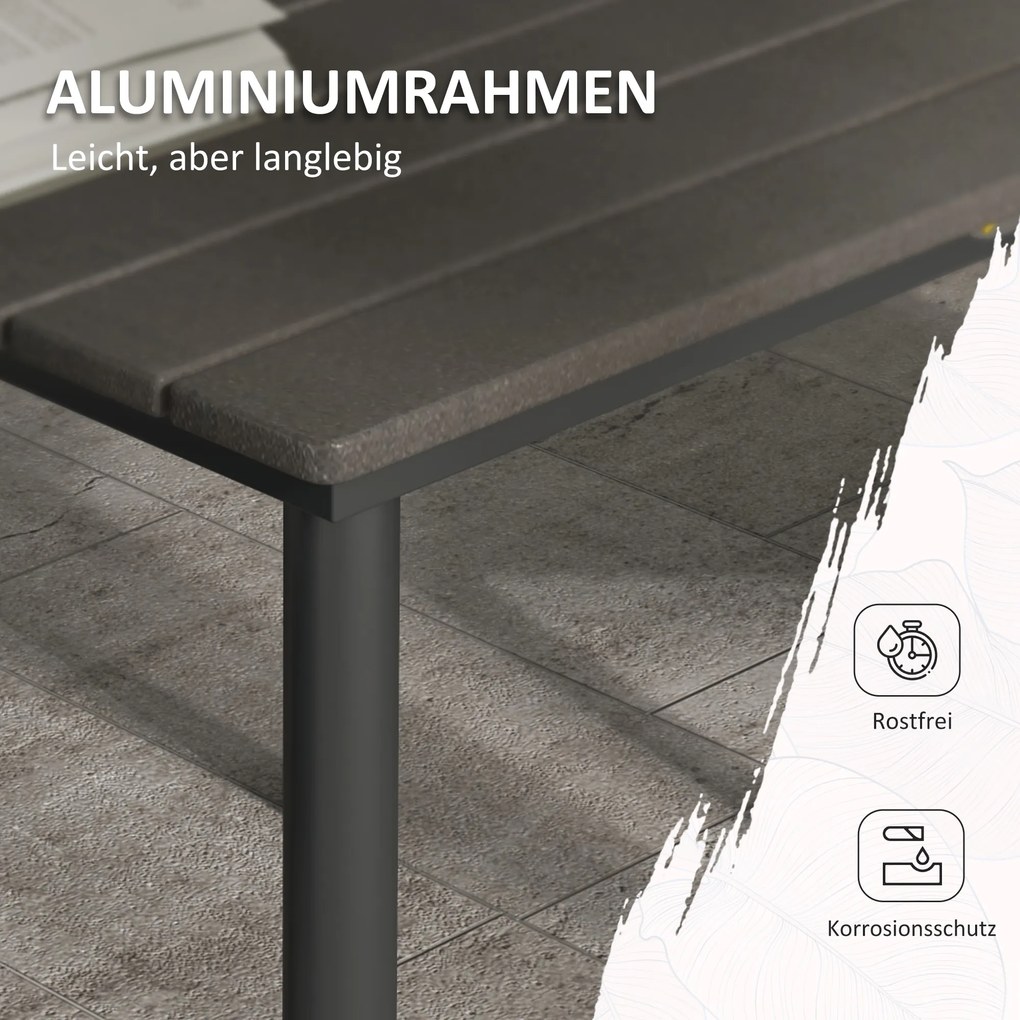 Outsunny Stół ogrodowy stół jadalniany stołówka na zewnątrz, odporny na warunki atmosferyczne, nowoczesny design, 90 x 90 x 75 cm, ciemnoszary