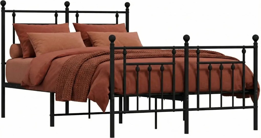 Czarne industrialne łózko metalowe 160x200cm S5-F40