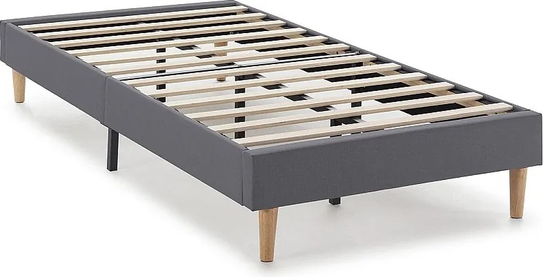 Kolumnowy stelaż tapicerowany Aura 90x190 cm Szary Ciemny, Wysokość 30 cm