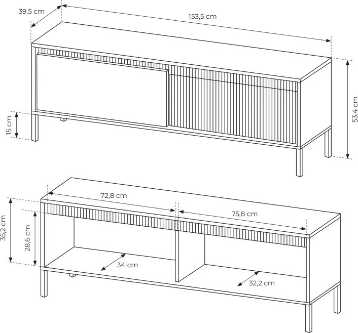 Szafka RTV SENSO push-to-open