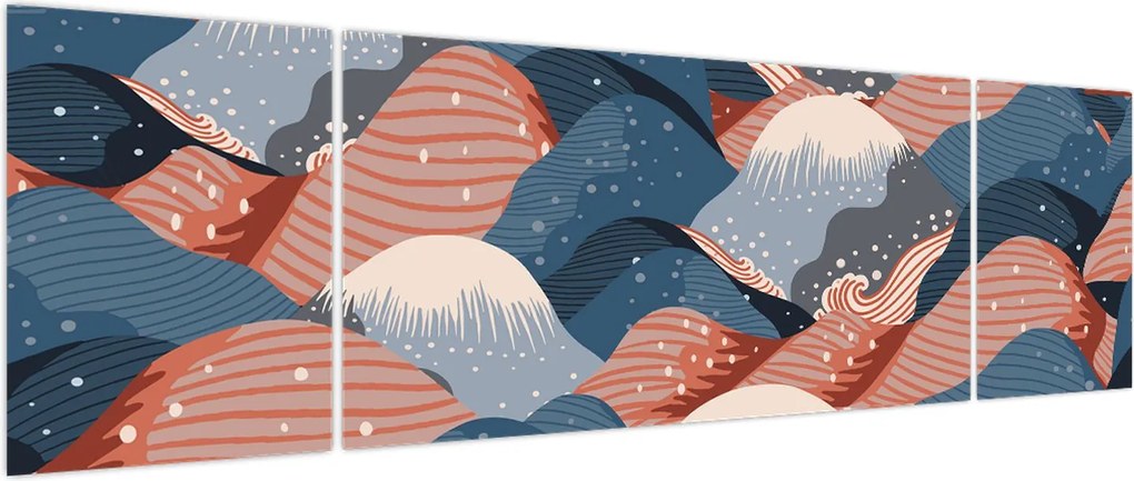 Obraz - Japońskie fale (170x50 cm)