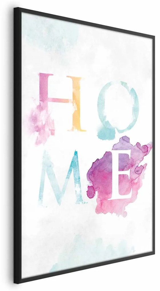 Plakat Tęczowe home 40x60 cm z ramą czarną bez marginesu ARTGEIST B