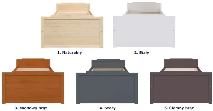 Drewniane łózko dla chłopca z szufladami 90x200 S6-K56