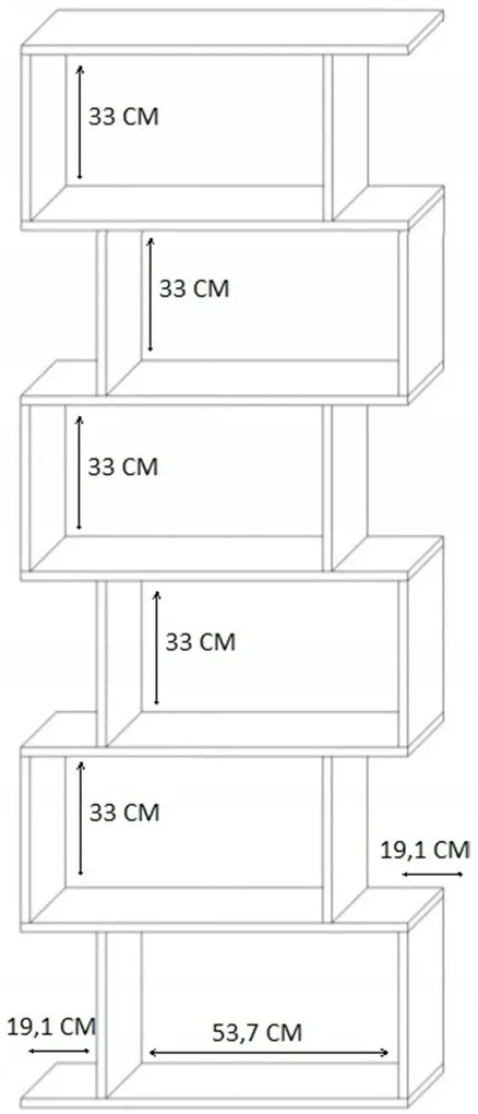 Młodzieżowy regał z półkami dąb artisan - Tiston 5X