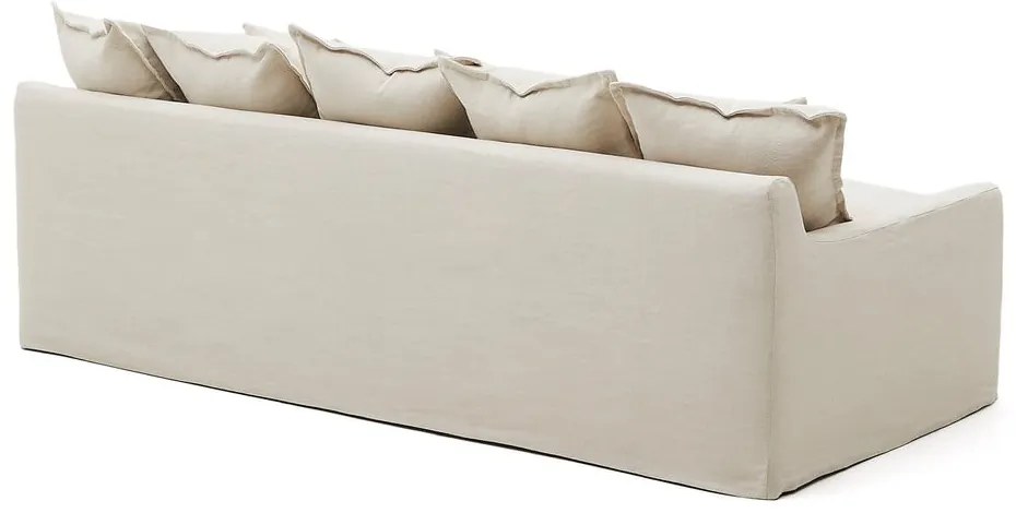 Beżowa lniana sofa 230 cm Zenira – Kave Home