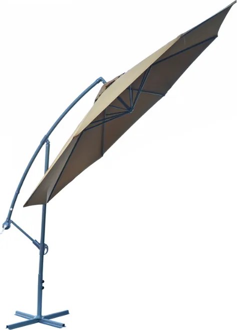 Parasol metal ø 350 cm - brązowy