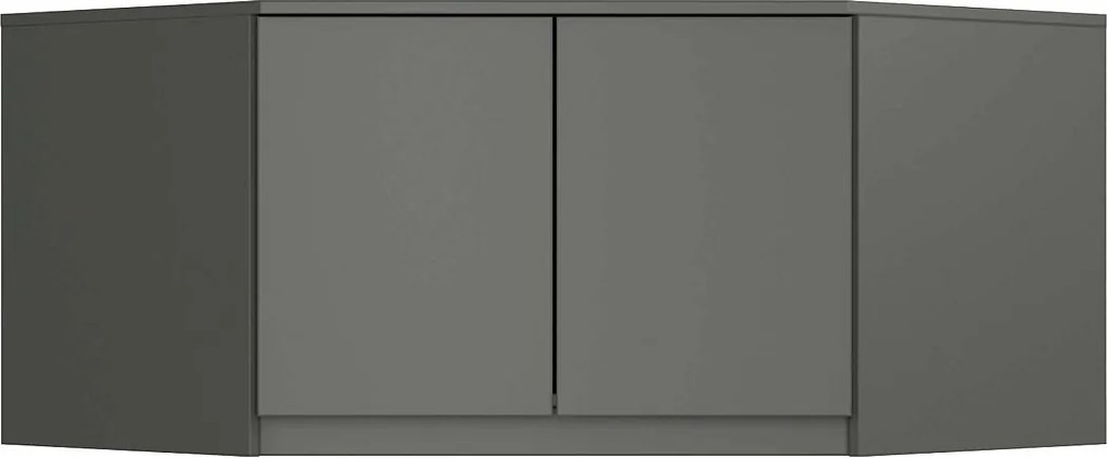 Nadstawka na szafę AKORD S100 Grafit Szary 100 cm 2 drzwi kolor Grafit Szary mat 3 półki 100x50x55 cm