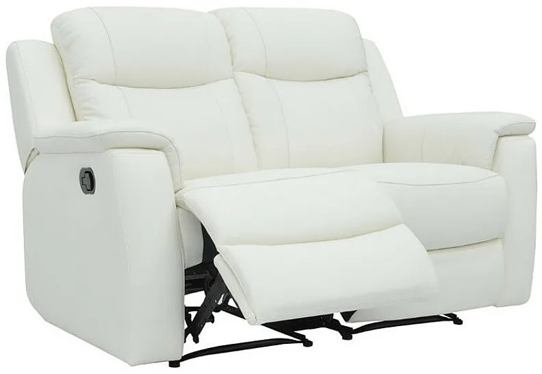 Kanapa skórzana 2-osobowa EVASION z funkcją relax - biały kość słoniowa