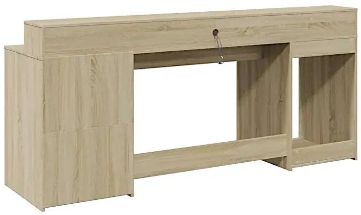 Podświetlane biurko 200 cm dąb sonoma - Fixi