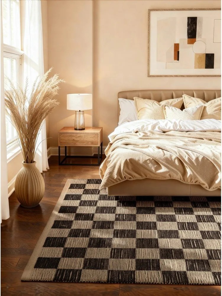 Czarno-kremowy ręcznie tkany dwustronny dywan z mieszanki juty 200x300 cm Rex – Hanse Home