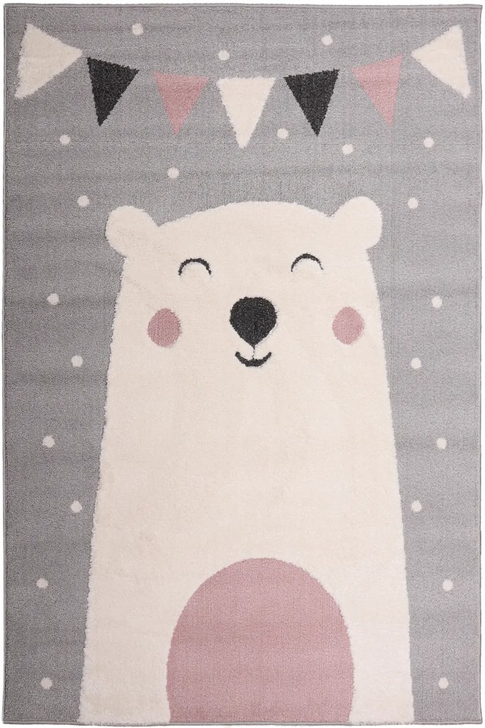 Dywan Skandi Kids Miś szary 200x290 Prostokąt