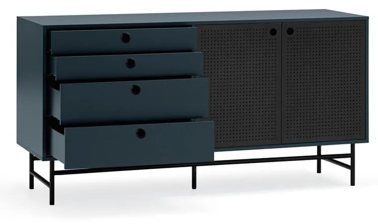 Czarno-niebieska komoda Teulat Punto, szer. 150 cm