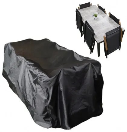 Czasza parasola ochronny na stół 180x90 cm + 4 do 6 rozkładanych krzeseł