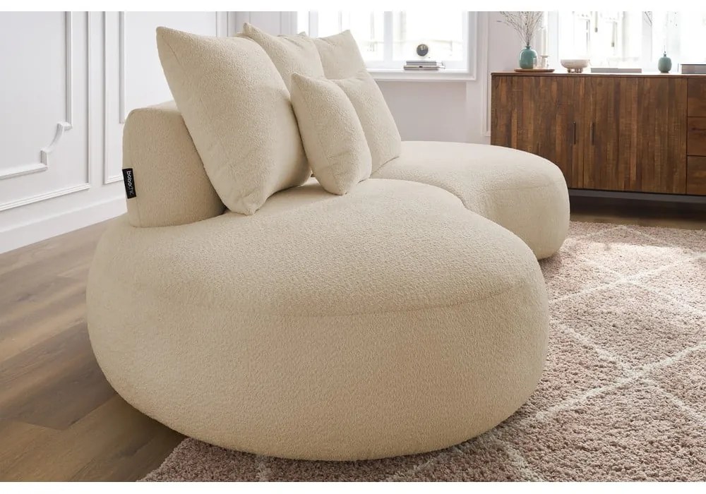 Beżowa sofa z materiału bouclé 260 cm Saint-Germain – Bobochic Paris