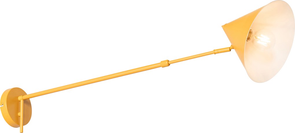 Designerska lampa ścienna żółta regulowana - Triangolo