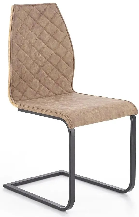 Brązowe industrialne krzesło metalowe na płozach F8-S56