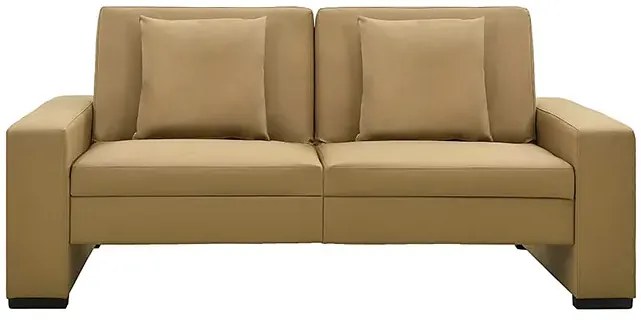 Dwuosobowa rozkładana sofa z ekoskóry cappuccino - Arroseta 2S