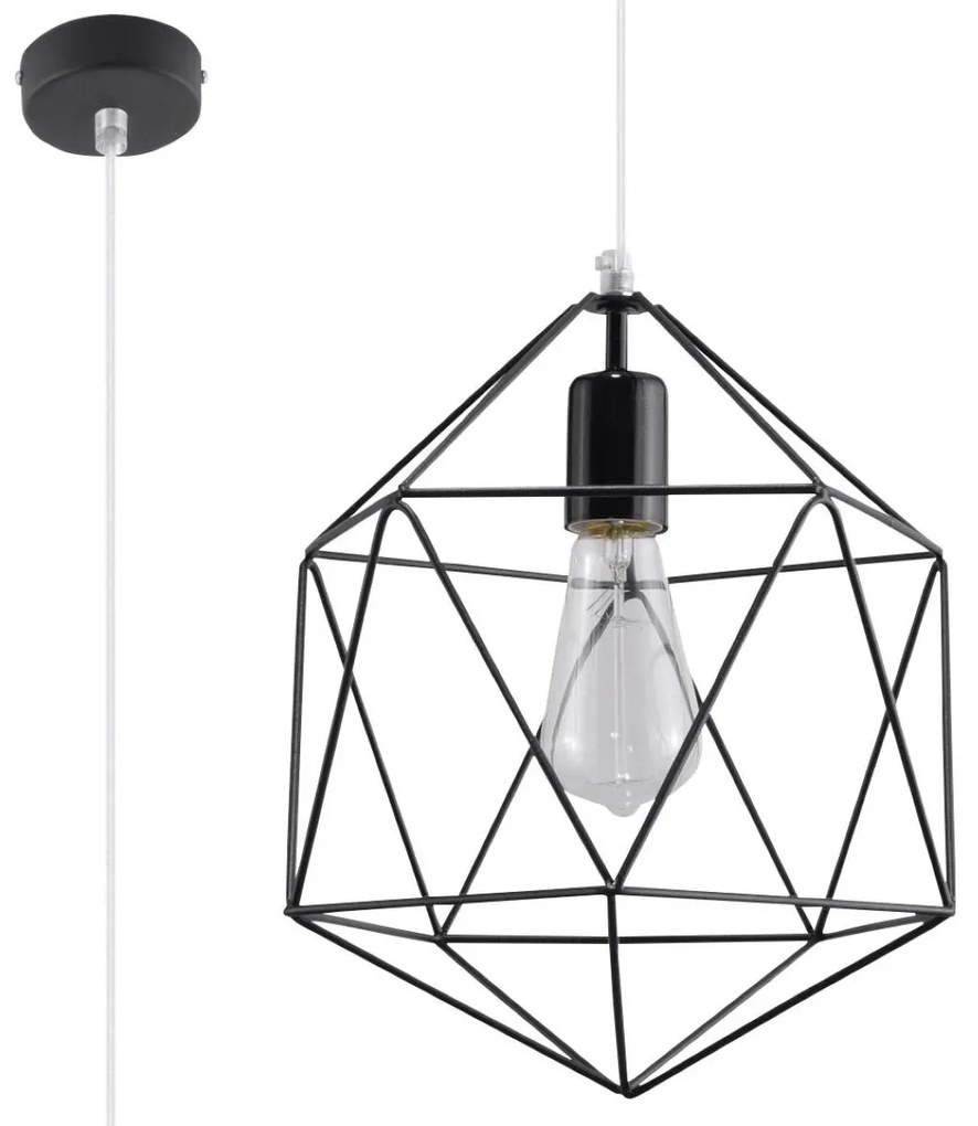 Lampa wisząca GASPARE czarna SOLLUX  LIGHTING