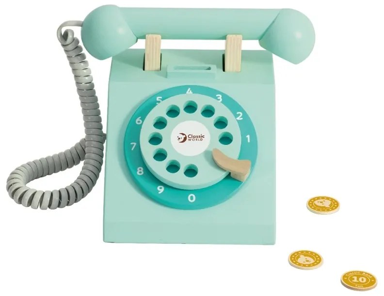 Classic world klasyczny drewniany telefon dla dzieci 4 el.