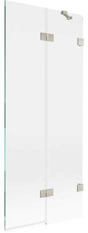 Mexen Lunar parawan nawannowy 2-skrzydłowy prawy 80 x 150 cm, transparent, nikiel szczotkowany - 897-080-100-97-00-P