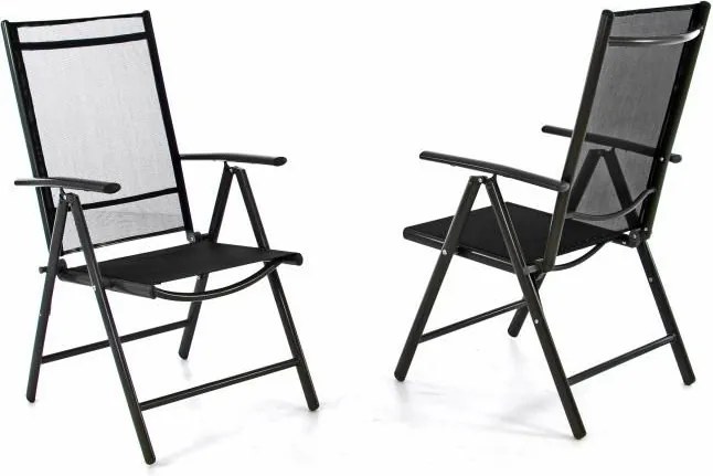 Zestaw dwóch regulowanych krzeseł ogrodowych - czarny