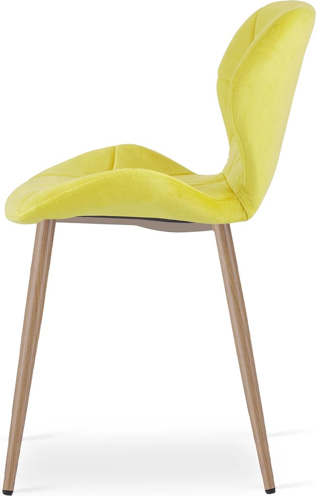 Krzesło do jadalni MANGO VELVET, żółte