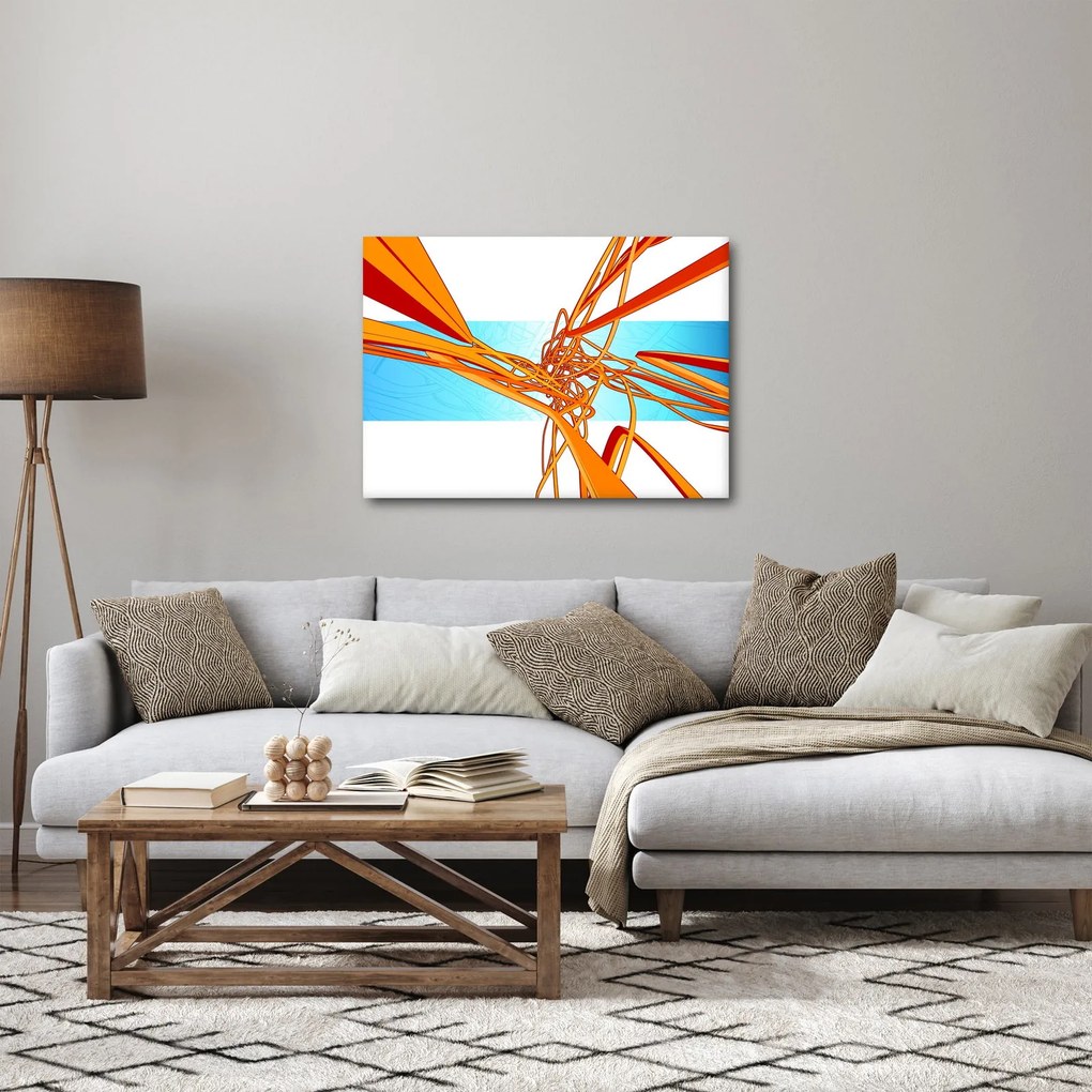 Obraz - Splecione linie, abstrakcja (70x50 cm)