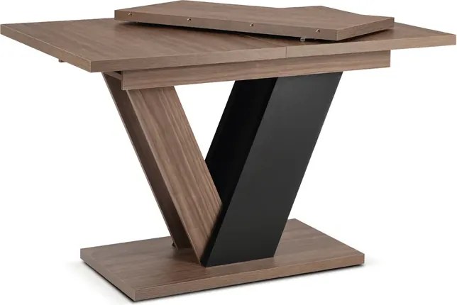 Stół Prostokątny Rozkładany CLARK 120-160 cm Orzech/Czarny Japandi