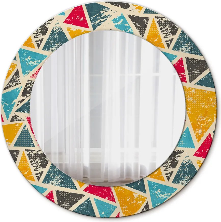 Lustro z nadrukiem dekoracyjne okrągłe Kompozycja retro