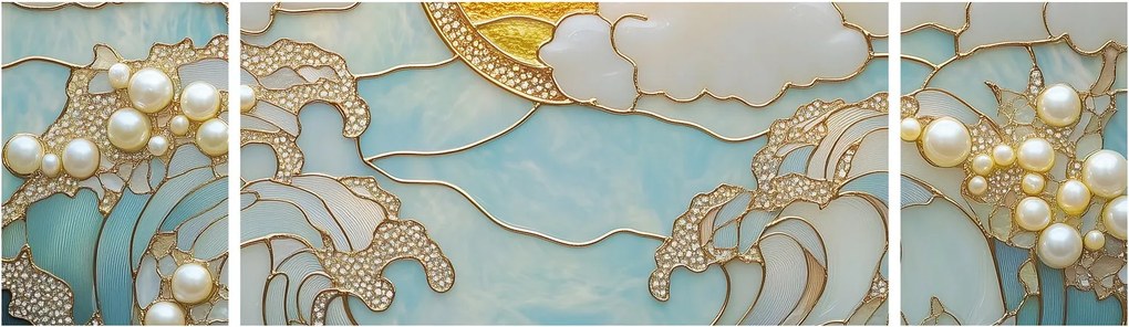 Obraz - 3D perły w oceanie (170x50 cm)