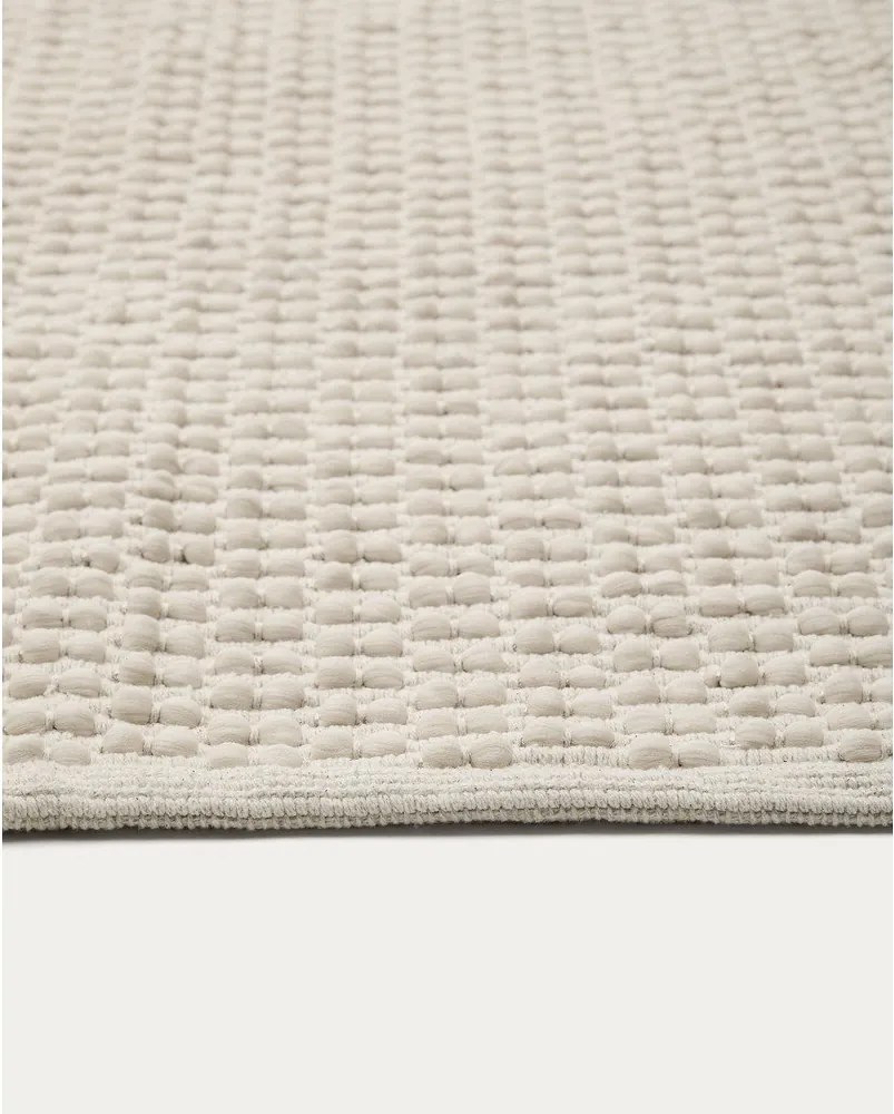 Kremowy dywan z mieszanki bawełny tkany ręcznie 160x230 cm Mascarell – Kave Home