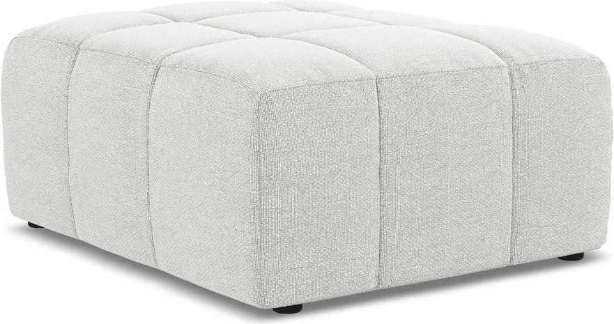 Biały podnóżek z materiału bouclé Aloha – Makamii