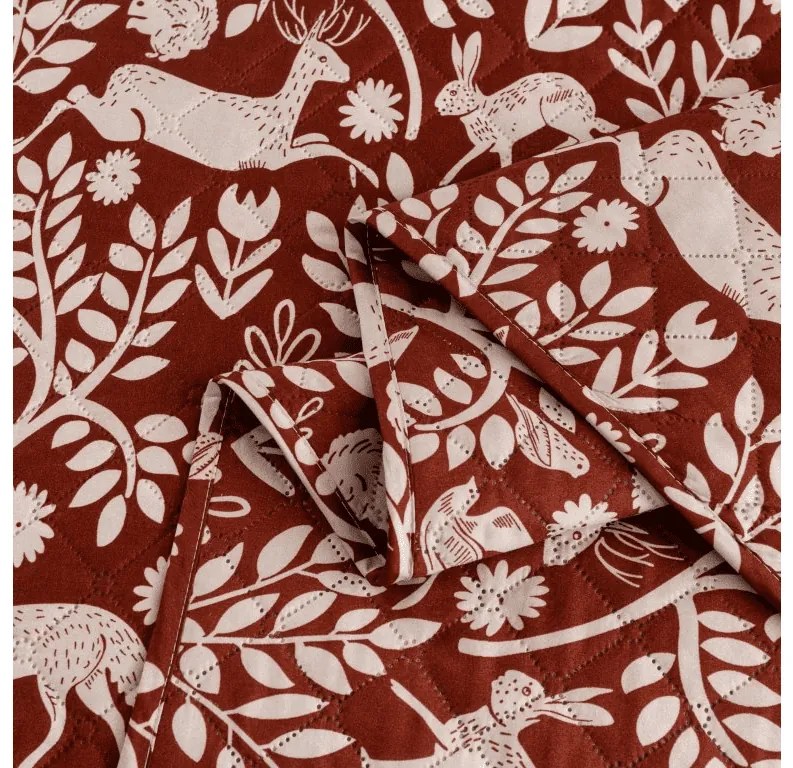 Narzuta na łóżko FOREST ANIMALS, brązowy Rozmiar: 170 x 210 cm