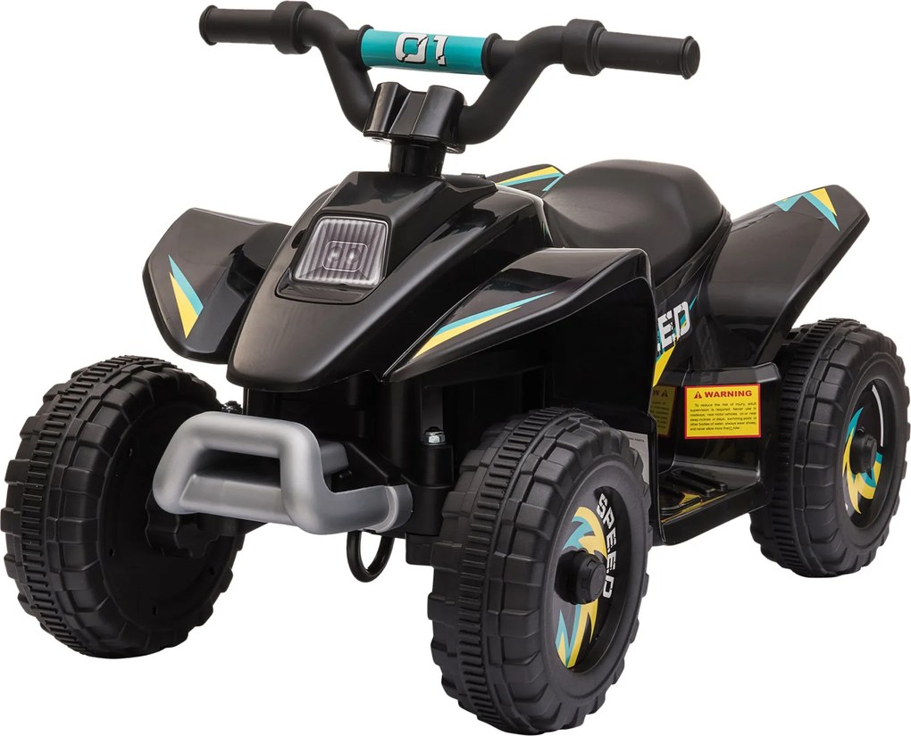 HOMCOM Quad elektryczny 6V dla dzieci z funkcją przód/tył dla dzieci 1,5-3 lata do 20 kg Schwarz | Aosom PL