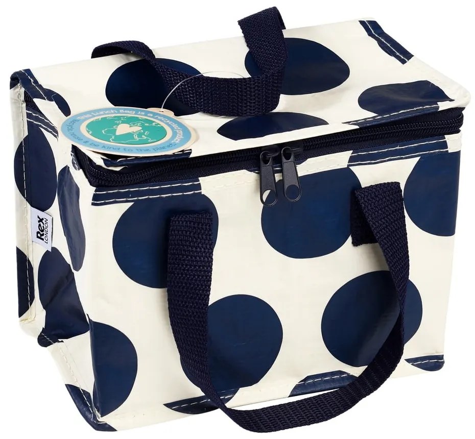 Niebiesko-kremowa torba termiczna Spotlight – Rex London