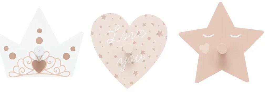 Haczyki na ubrania w bajkowych kształtach, 3 szt.